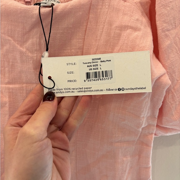 Petal & Pup: SNDYS Everday Tuscany Dress in Baby Pink NWT Size Large - Picture 9 of 9